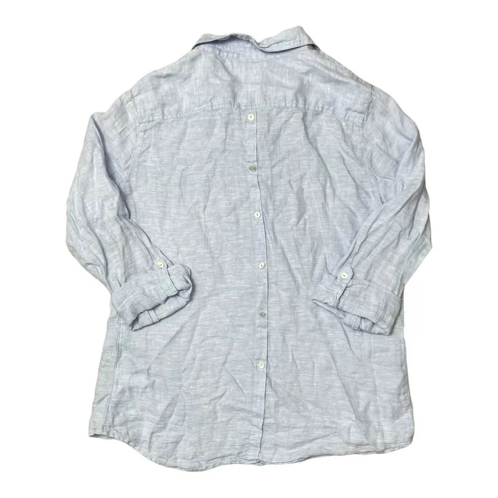 Sigrid Olsen Chambray Button Down Up Blouse Blue … - image 3